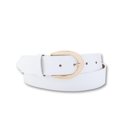 Ledergürtel BERND GÖTZ "Ledergürtel mit hochwertiger Goldschließe, Business & Casual", Damen, Gr. 80, weiß, Rindsleder, Gürtel Ledergürtel