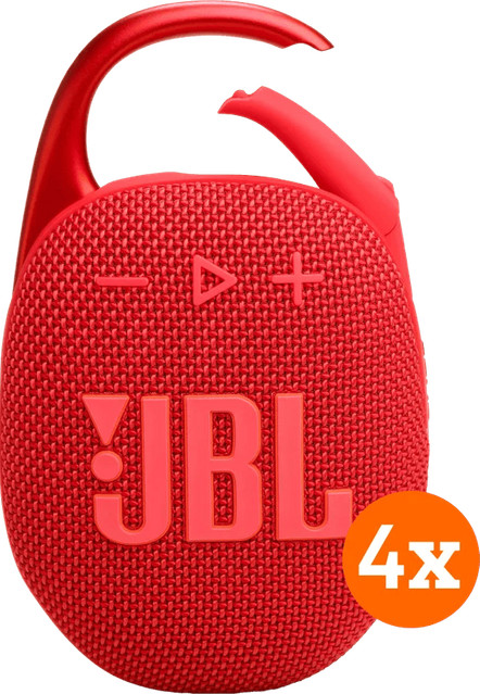 JBL Clip 5 Bluetooth Speaker Rood 4-pack