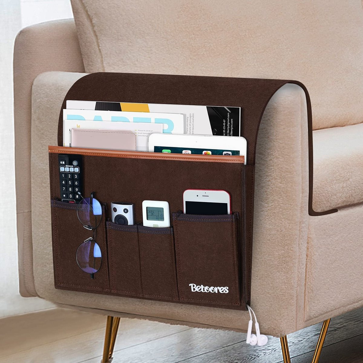 Omgoods Sofa Organizer met 5 compartimenten voor sofa, stoel en bed