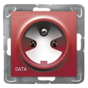 Ospel Impresja einzelne geerdete Datensteckdose mit Schlüssel weiss (GP-1YZK (GP-1YZK/m/00)