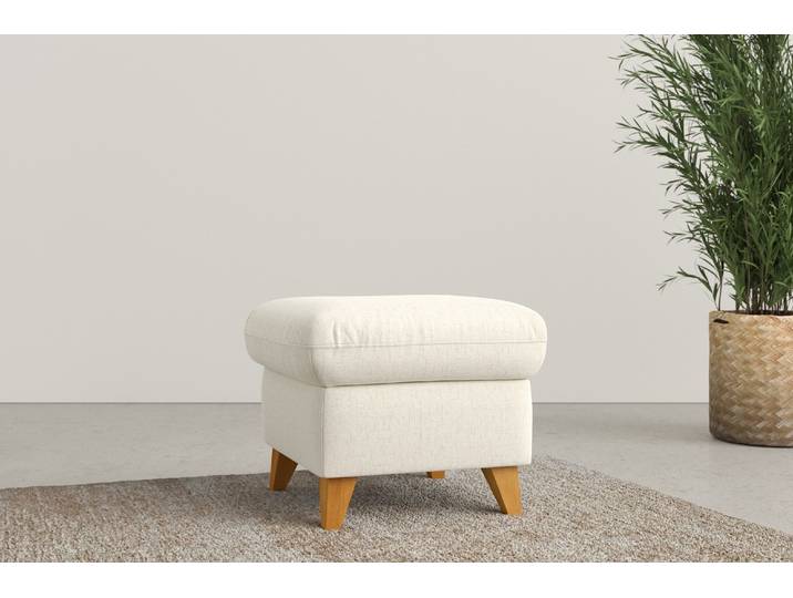 Polsterhocker, Polyester, Beige, 58×48×58 cm, Mit Stauraum, Klassisch, Home Affaire