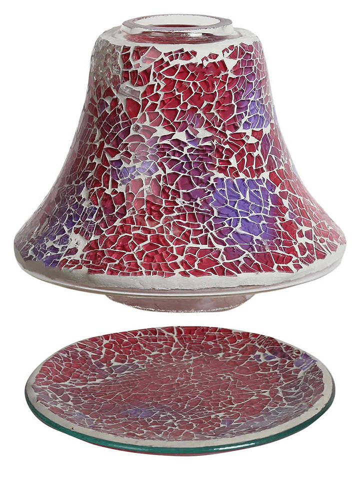 Woodbridge Kerzen-Lampenschirm "Crimson Crackle" in Rot - (H)16 x Ø 16 cm - onesize