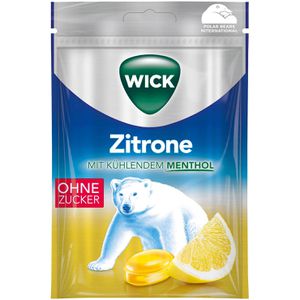 Wick Kräuterbonbons Zitrone, Hustenbonbon, zuckerfrei, im Beutel, 72g