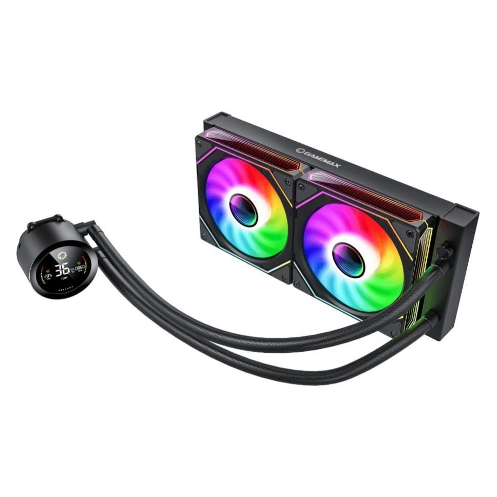 GameMax Chłodzenie wodne CPU Liquid Cooler | ICEBURG 240 DIGITAL BK | Intel, AMD (ICEBURG 240 DIGITAL BK)