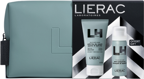 Lierac Homme Coffret Mousse de Barbear 50ml + Bálsamo Aftershave 75ml
