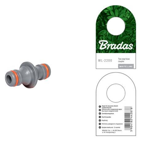 Bradas Schlauchverbinder WHITE LINE, 1/2", grau (Kupplung) (WL-2200)