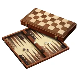 Philos-Spiele Schach Backgammon Dame Set, Feld 42 mm, magnetisch