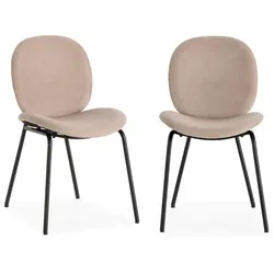 STÜHLEN (Set aus 2) aus stoff mit schwarzen metallbeinen - cori 45/58/47 cm