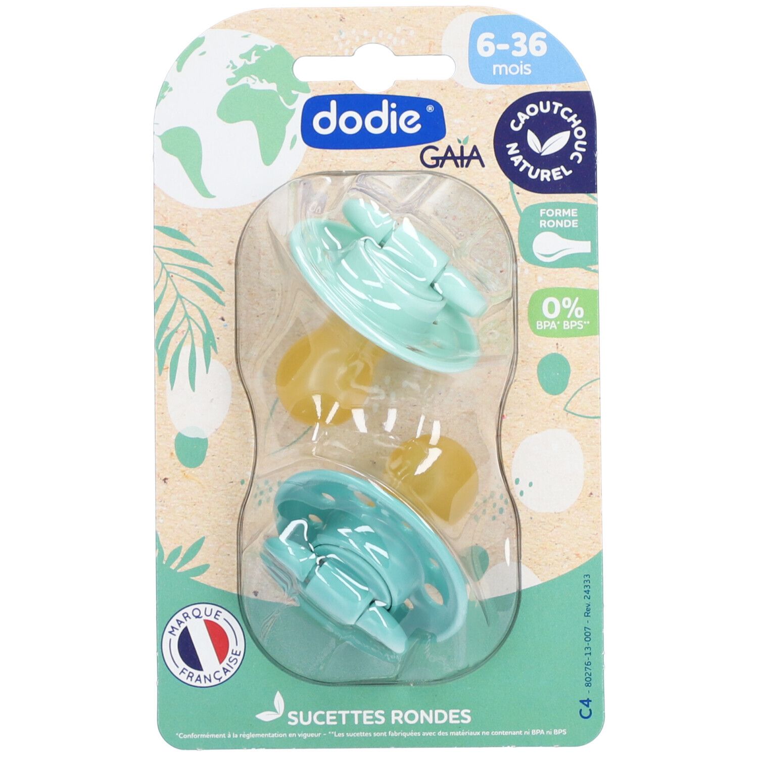 Dodie Rubber Fopspeen Groen 6-36 Maanden 2 St Sauger