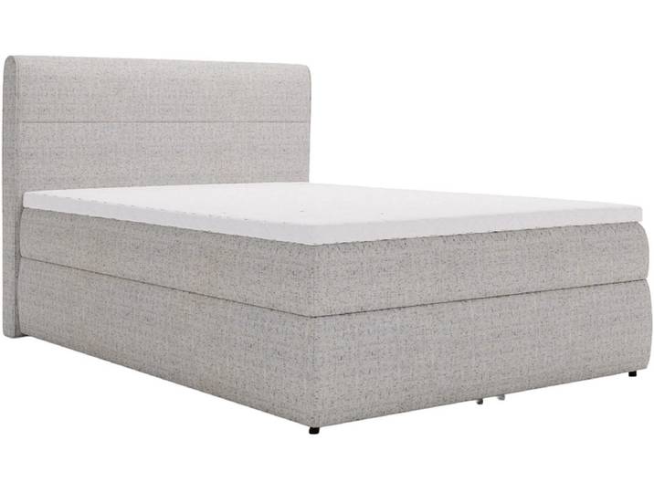 Boxspringbett NINA grau 180x200cm halbfest