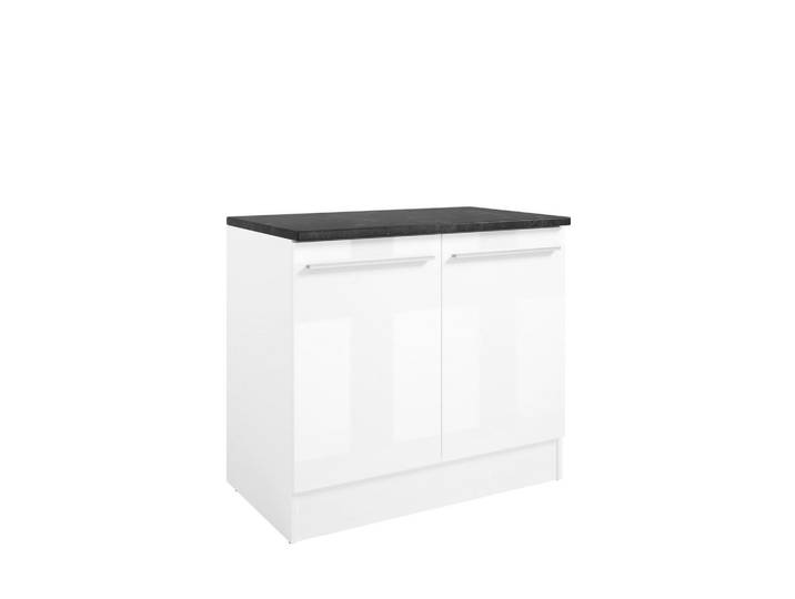P & B Spülenunterschrank, Weiß, Weiß Hochglanz, einzeln stellbar, 100x90x60 cm, Küchen, Küchenmöbel, Küchenschränke, Küchenunterschränke
