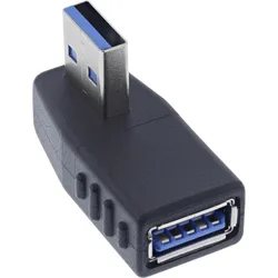 INLINE USB 3,2 Gen,1 Adapter, Stecker A auf Buchse A, gewinkelt 270° horizontal