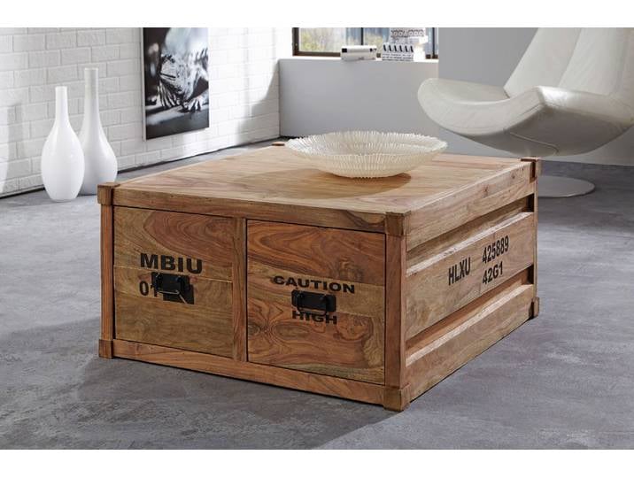 Couchtisch 90x90cm 'Portland' Sheesham gebeizt