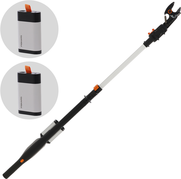 Fiskars eLopper Bypass - Svettatoio a batteria - 90/140 cm - 24V - 2x 12V 4Ah - Diametro di taglio 32mm