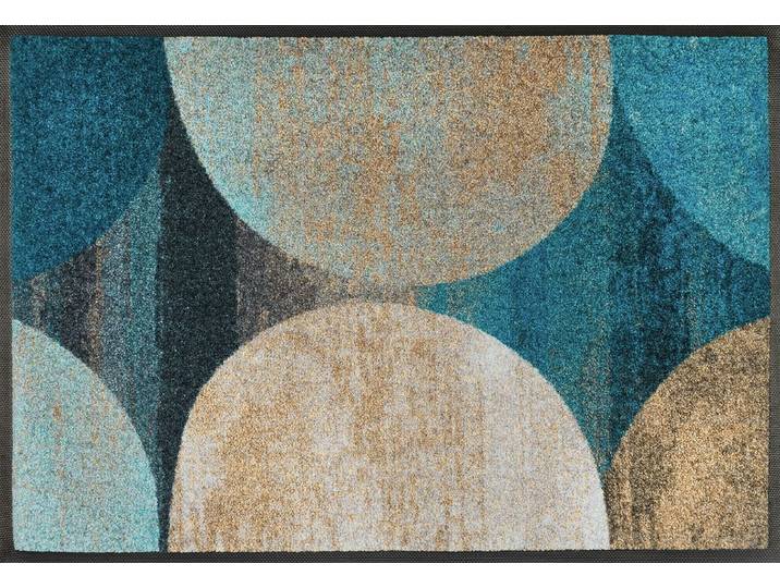 Fussmatte Galaxia Gr. 60, blau, B:40cm H:7mm L:60cm, Kunstfaser, WASH+DRY BY KLEEN-TEX, Teppiche, Fussmatte, Schmutzfangmatte, rutschhemmend, waschbar