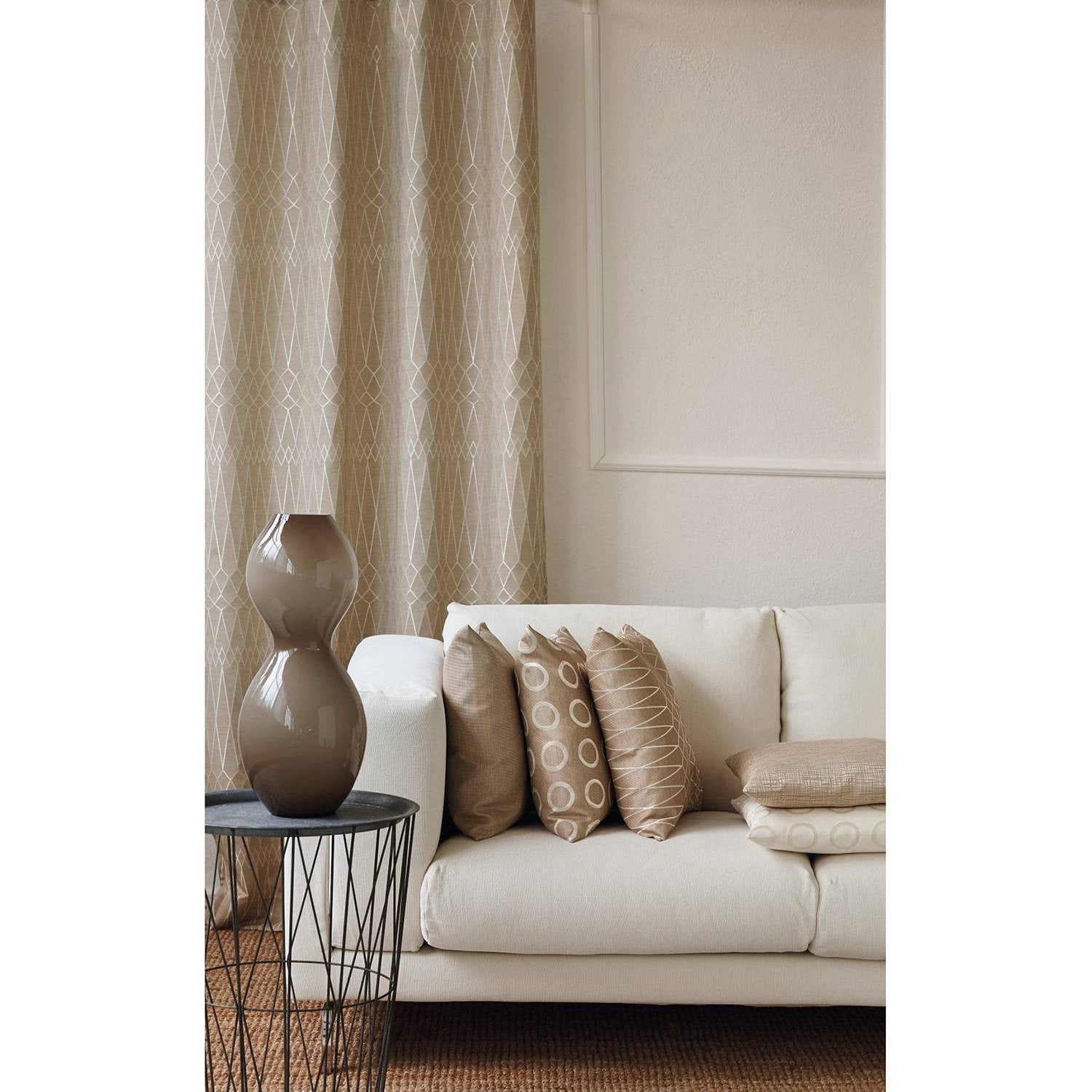 home24 Kussensloop Teatro beige geweven stof 46 x 46 cm