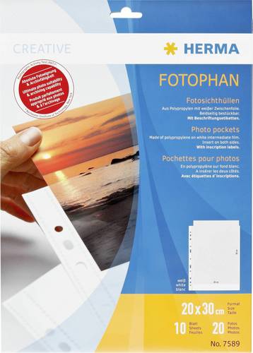 Herma Fotohüllen Weiß, Transparent 20 x 30cm