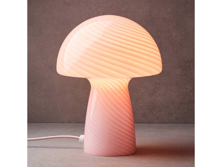 Tischleuchte Ø 22cm Pink/Rosa Glas Energiesparlampe/Glühlampe E27