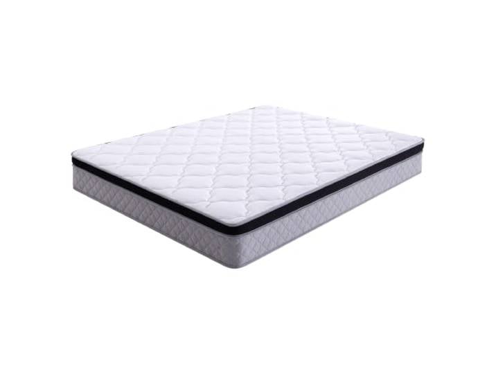 Merax Federkernmatratze 140x200 cm, H3, 25 cm, ergonomisch, gerollt – Weiß+Schwarz