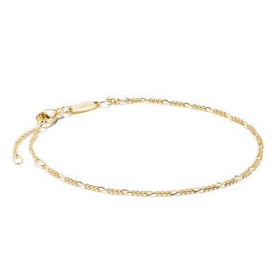 Armband THOMAS SABO "Figaro-Armband" Gr. 19, gold (gelbgoldfarben), Armbänder, Damen, 19, Silber 925 (recycelt), Armband