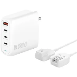 4smarts GaN Flex Pro (100 W, 4 Ports), USB Ladegerät, Weiss, Grau
