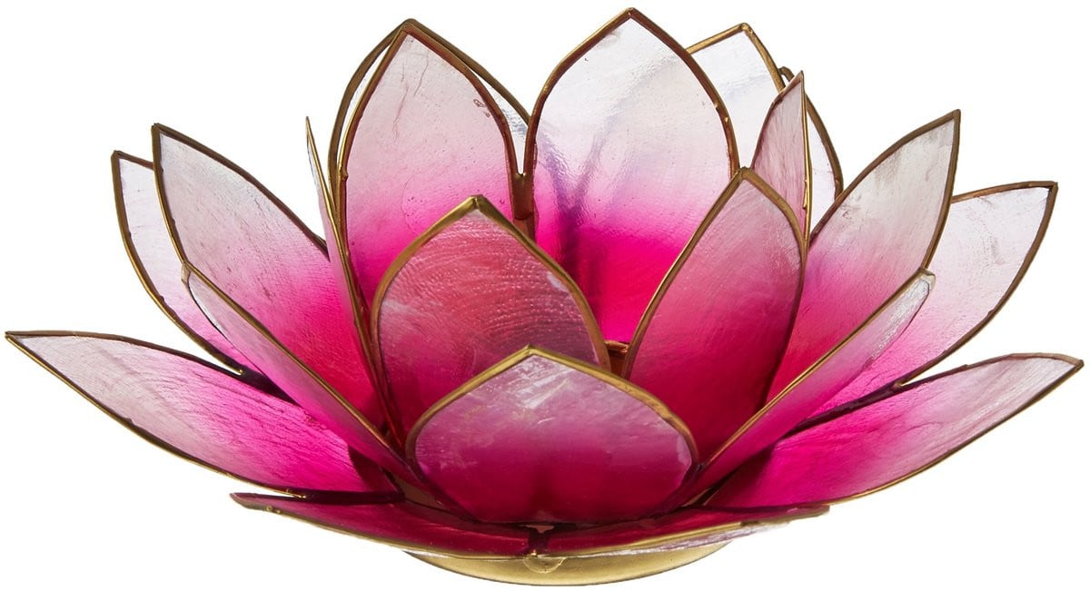 Lotus Theelichthouder Lichtroze van Capiz-schelp voor Decoratie