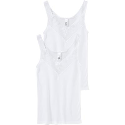 Achselhemd SPEIDEL "Natalie", Damen, Gr. 48, N-Gr, weiß, Feinripp, Obermaterial: 100% Baumwolle, unifarben, bequem, tiefer V-Ausschnitt, Unterhemden, Baumwolle, eng, bequem, V-Ausschnitt, feminin, vielseitig