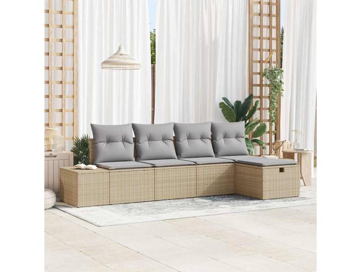 vidaXL Sofa Set 5 stk. Poly-Rattan