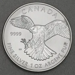 Silbermünze 1oz "Peregrine Falcon" 2014  Birds of Prey (Kanada)