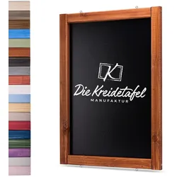 Die Kreidetafel Manufaktur Kreidetafel mit Holzrahmen / Teak 50x100cm