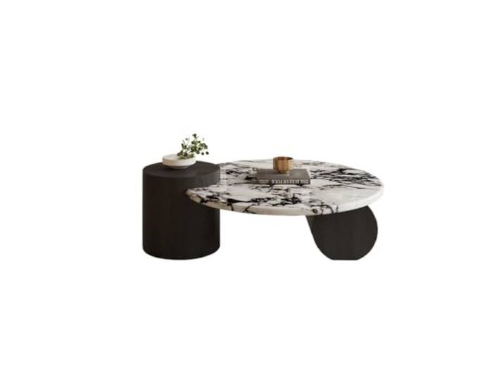 ksjdieunf Couchtisch Marmor Couchtisch Retro Wohnzimmer Kleine Wohnung Moderner Kleiner Tische for Wohnzimmer(A)