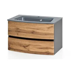 Held-Möbel Waschtisch-Set Malmö Holzoptik Graphit / Eiche