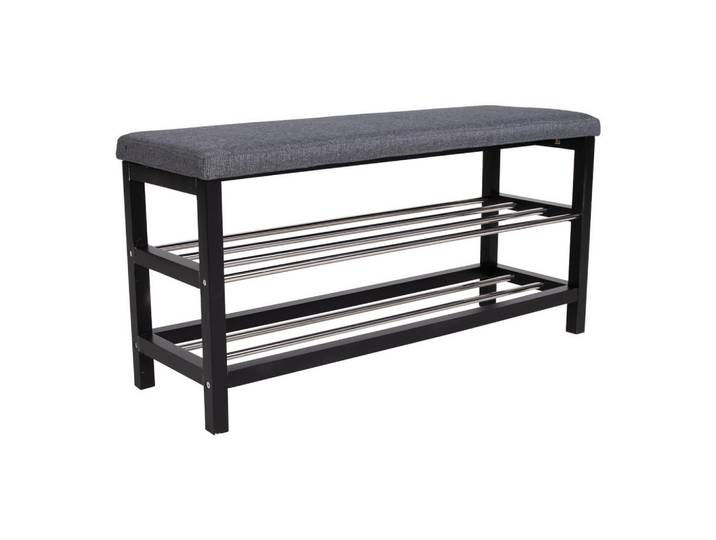 ebuy24 Regal Grau, 100x50x34 cm, Garderobe, Garderobenbänke, Schuhbänke