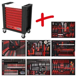 KS Tools Performanceplus Werkstattwagen-Satz P10 mit 397 Werkzeugen für 7 Schubladen - 810.7397