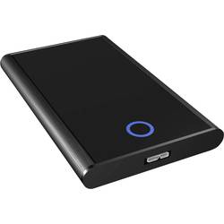 ICY BOX IB-273StU3, Ext. HDD-Gehäuse, 1x 2,5 SATA HDD zu USB 3.2 Gen 1 Host, blaue Kreisbeleuchtung, Aluminium, schwarz 20301