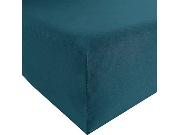 Erwin Müller Spannbettlaken Freising Elasthan-Jersey-Stretch - dehnbar, antipilling, bügelfrei, Rundumgummi - blautanne Größe 120x200 cm - 130x220 cm