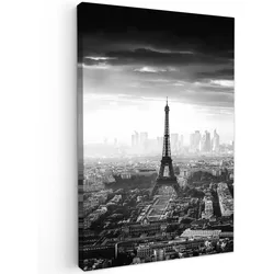 LEINWANDBILD Paris - Skyline - Eiffelturm - Stadt - Wolken Wanddeko 40x60 cm
