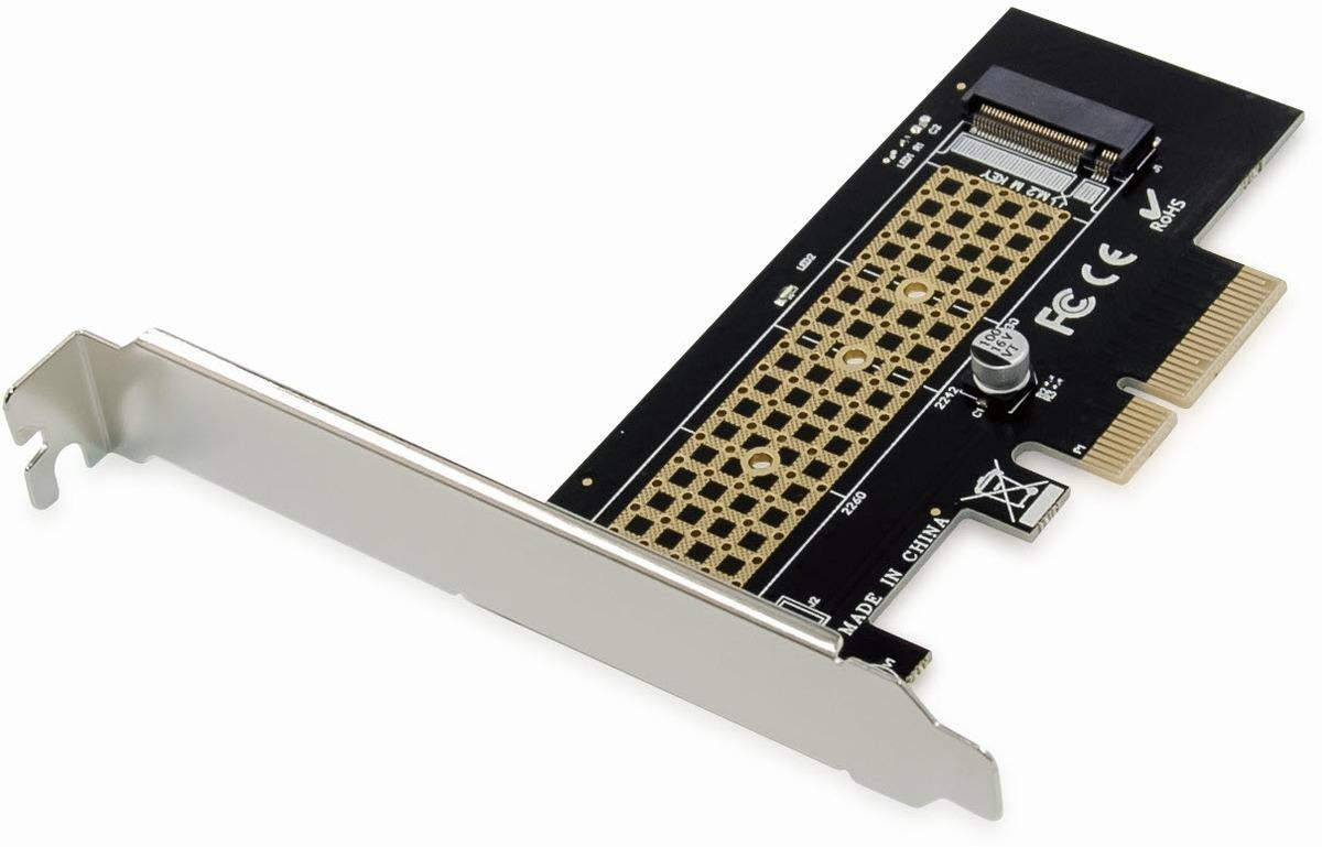 Conceptronic EMRICK05BS PCI Express kaart x1, 4-poorts M-Key M.2 naar PCIe-NVMe