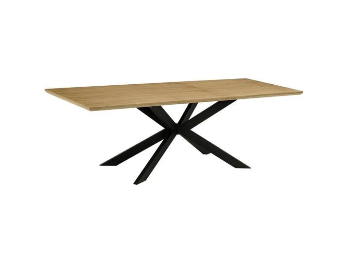 P & B Esstisch, Schwarz, Eiche, Holz, Metall, Esche, furniert, rechteckig, eckig, 90x76x180-230 cm, ausziehbar, Esszimmer, Tische, Esstische, Esstische ausziehbar