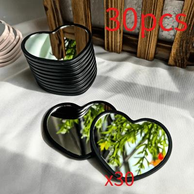 Fusion Finds Heart Pocket Makeup Mirror Portable Mini Vanity Mirror Cute Handheld Cosmetic Mirror Gift Set black