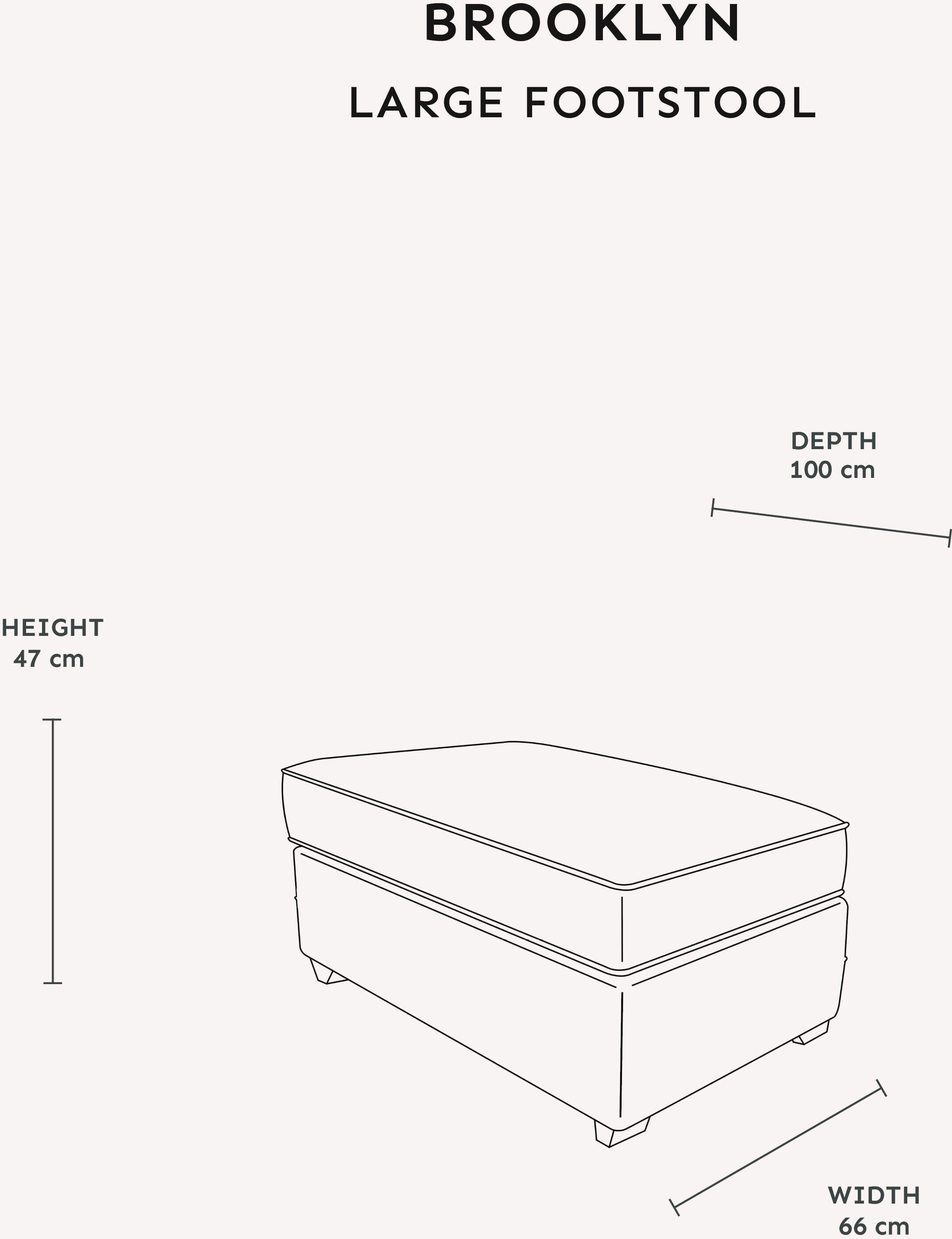 Brooklyn Ivory Textured Chenille Sofa Range with Walnut Leg Detail, Large Footstool