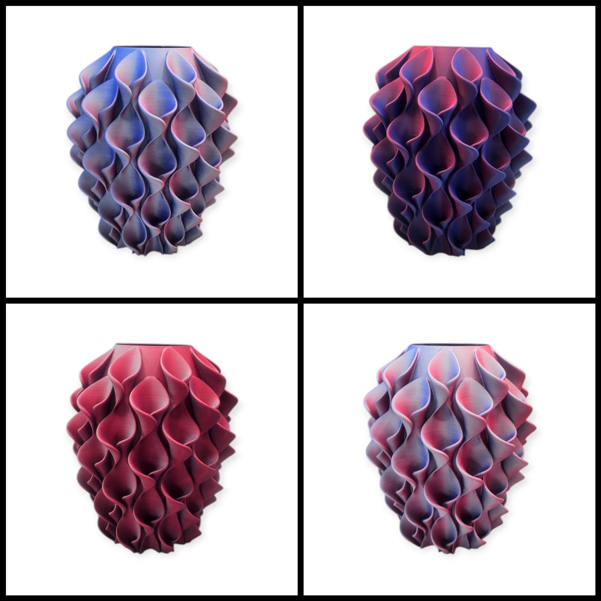 Layerzz Florea Vaas - Meerkleurig Mat - Frosted Berry - Hoogte: 25 cm