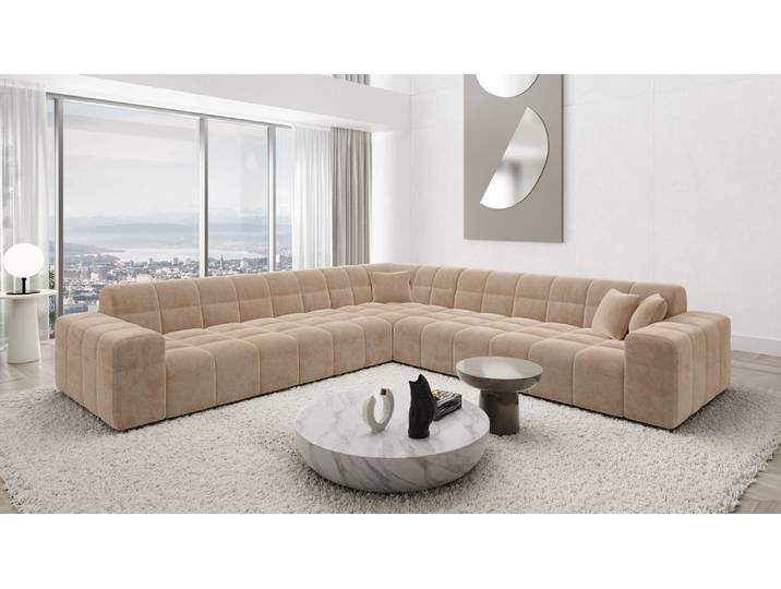 Couch Ibiza L-Form in Stoff