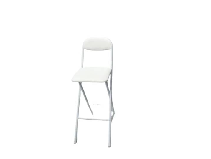 Klappbare Barstühle, Einfacher Barhocker Mit Eisenrückenlehne Verdickte Fußabdeckungen for Küche, Bar, Tisch, Stuhl, Esszimmer mit mehreren Szenen(D-white-70cm)