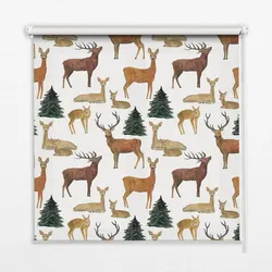 INNENROLLO - Fensterrollo - Rollo - 90x140 cm - Hirsche und Rehe