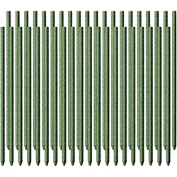 Wiltec, Pflanzen Zubehör, Toboli 40x Pflanzstäbe grün 60cm Ø8mm Rankstab Metall Kunststoff Tomatenstange (0.80 cm, 0.80 cm)