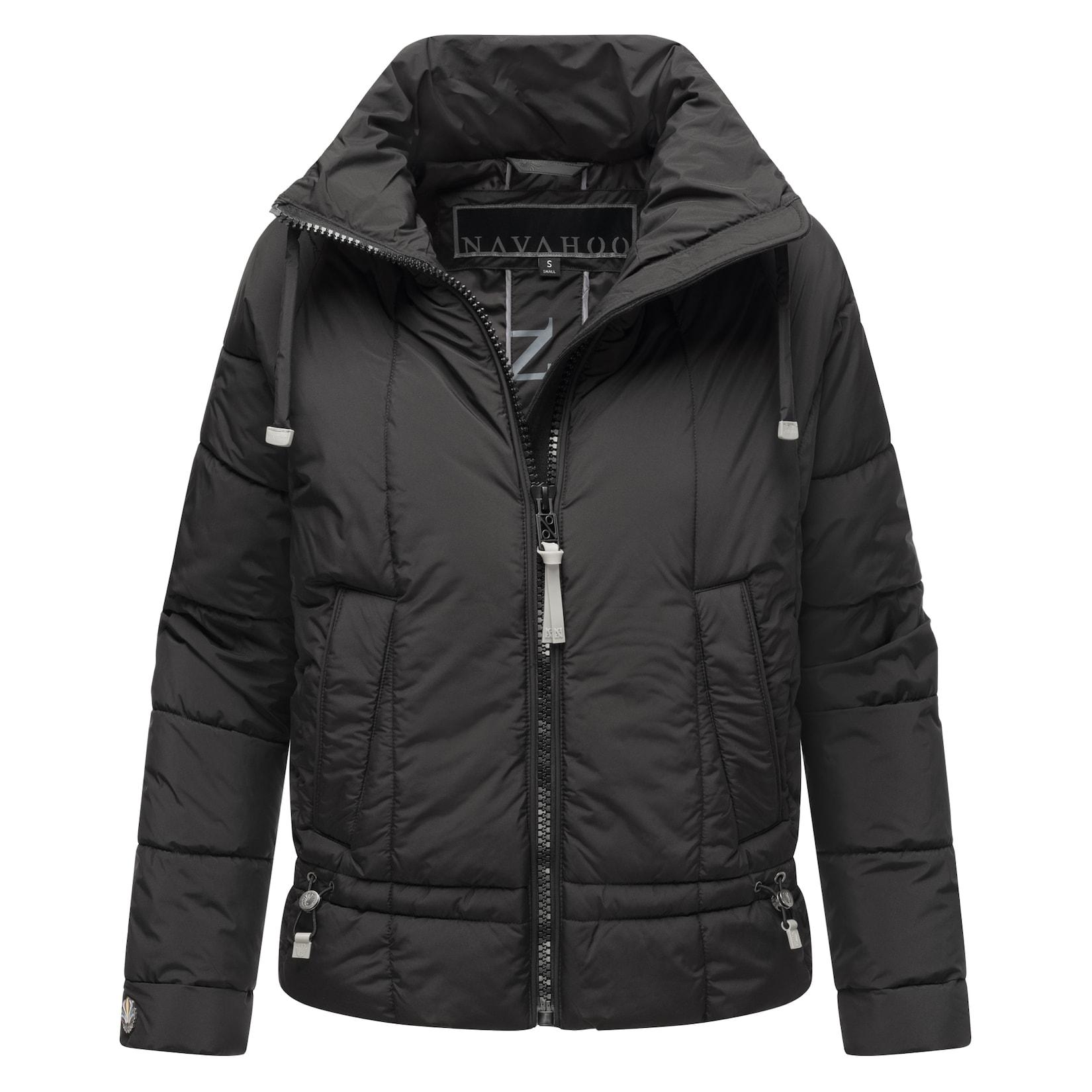 NAVAHOO Damen Winter Jacke Recyceltes Kurz Winterjacke gefütterter Steh Kragen Luftzauber