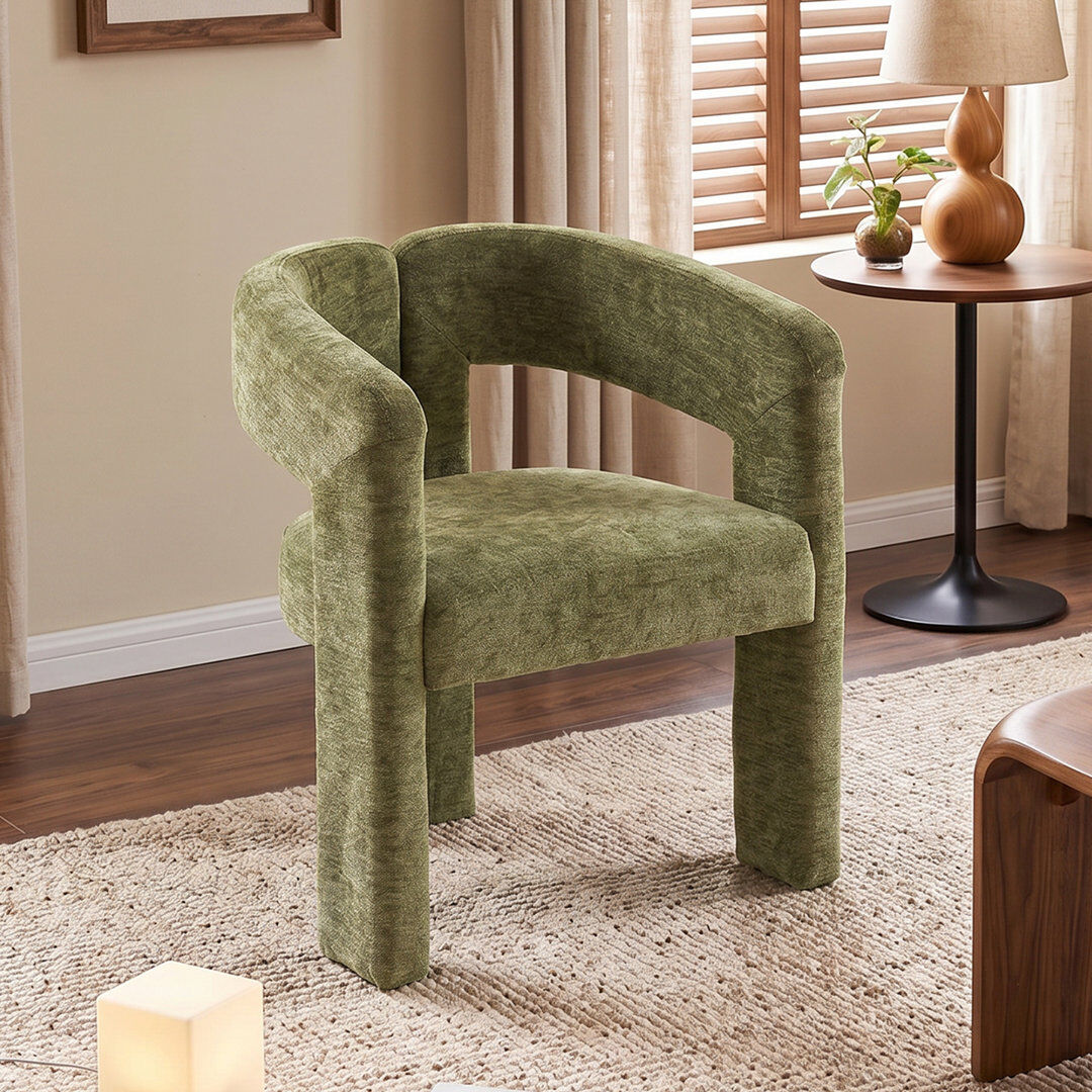 George Oliver Upholstered Armchair Green 75cm H X 60cm W X 55cm D