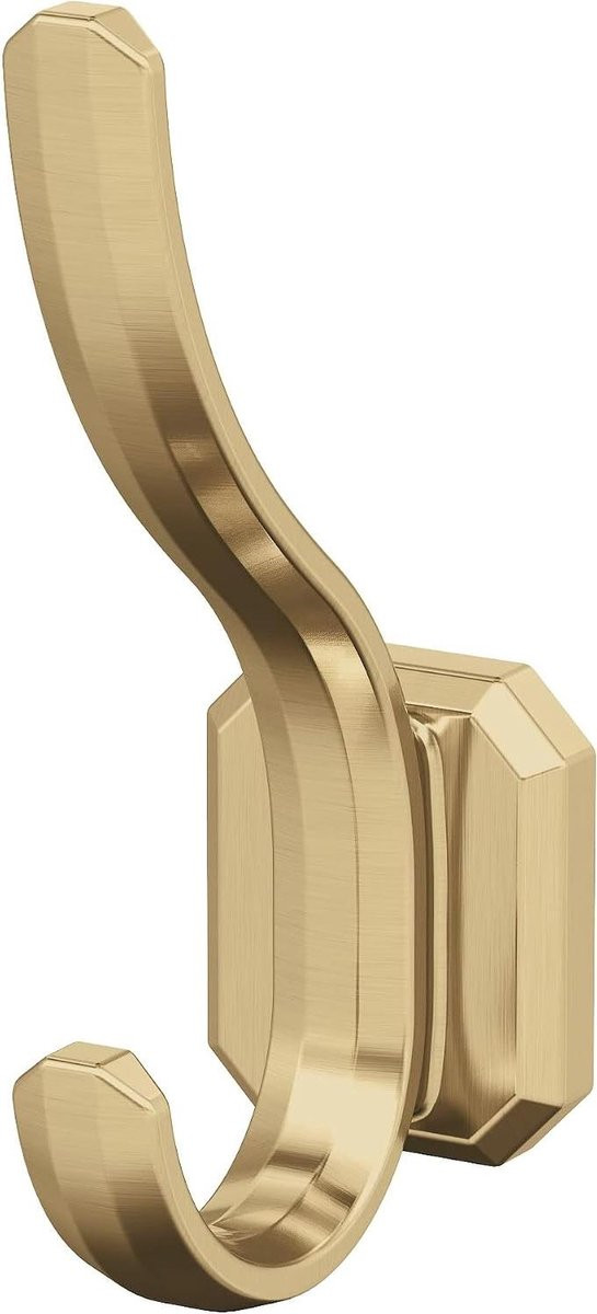 Decoratieve Wandhaak Dubbele Prong Haak Champagne Brons 13.5 cm
