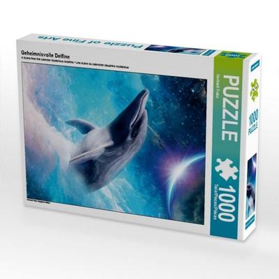 CALVENDO Puzzle Geheimnisvolle Delfine | 1000 Teile Lege-Größe 64x48cm Foto-Puzzle für glückliche Stunden